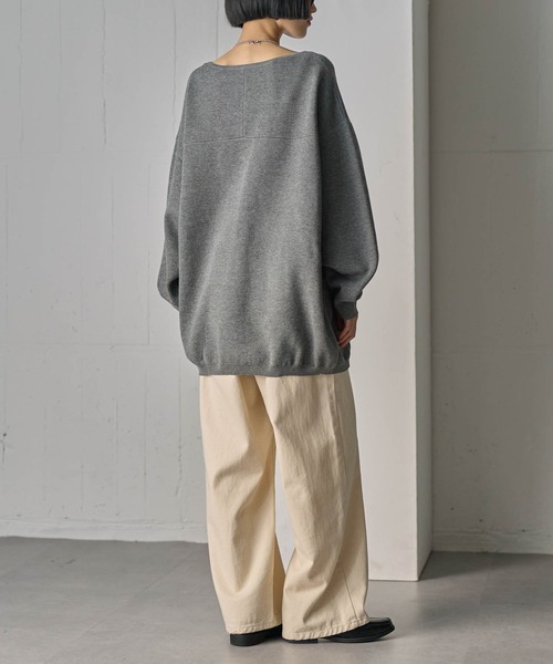 for/c(フォーシー)の「スポンディッシュニットチュニック【サスティナブル】(ニット/セーター・レディース・ブラック/チャコール/レッド・M/L)」の18枚目の写真