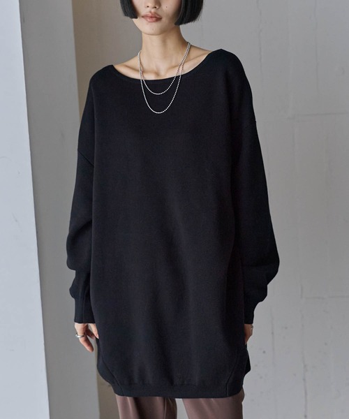 for/c(フォーシー)の「スポンディッシュニットチュニック【サスティナブル】(ニット/セーター・レディース・ブラック/チャコール/レッド・M/L)」の19枚目の写真