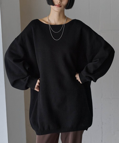 for/c(フォーシー)の「スポンディッシュニットチュニック【サスティナブル】(ニット/セーター・レディース・ブラック/チャコール/レッド・M/L)」の20枚目の写真