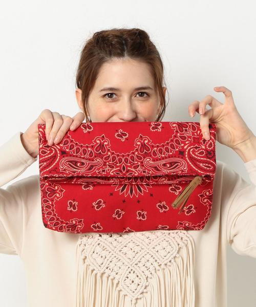 Another Edition（アナザーエディション）の「バンダナクラッチバック/AEBC BANDANA CLT◆（クラッチバッグ・レディース・ブラック/ナチュラル/レッド・FREE）」の9枚目の写真