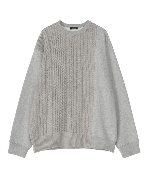 ZUCCa(ズッカ)の「ARAN KNIT SWEATSHIRT / スウェット(スウェット・レディース・ブラック/グレー・M size)」の1枚目の写真