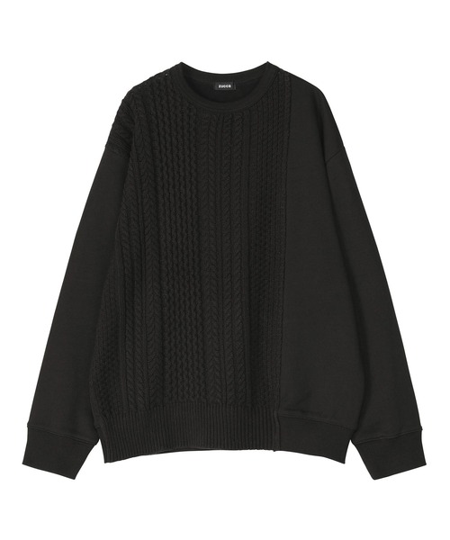 ZUCCa(ズッカ)の「ARAN KNIT SWEATSHIRT / スウェット(スウェット・レディース・ブラック/グレー・M size)」の2枚目の写真