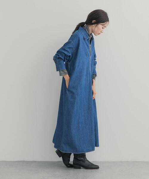 URBAN RESEARCH DOORS(アーバンリサーチドアーズ)の「フロントジップデニムワンピース(ワンピース・レディース・インディゴブルー/ワンウォッシュ・FREE)」の16枚目の写真