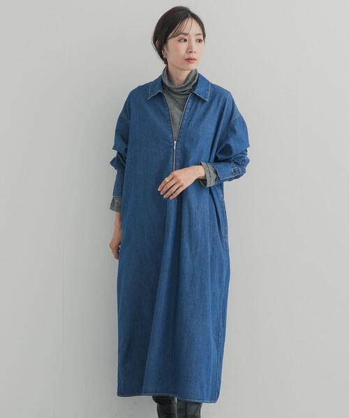 URBAN RESEARCH DOORS(アーバンリサーチドアーズ)の「フロントジップデニムワンピース(ワンピース・レディース・インディゴブルー/ワンウォッシュ・FREE)」の17枚目の写真