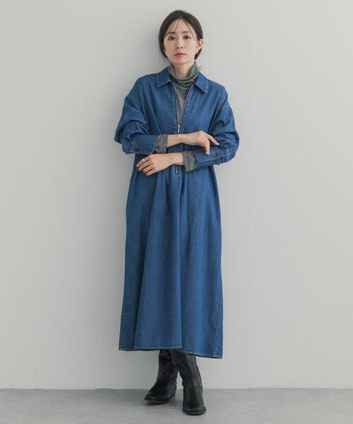 URBAN RESEARCH DOORS(アーバンリサーチドアーズ)の「フロントジップデニムワンピース(ワンピース・レディース・インディゴブルー/ワンウォッシュ・FREE)」の18枚目の写真