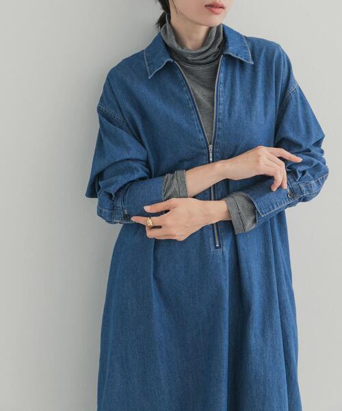 URBAN RESEARCH DOORS(アーバンリサーチドアーズ)の「フロントジップデニムワンピース(ワンピース・レディース・インディゴブルー/ワンウォッシュ・FREE)」の19枚目の写真