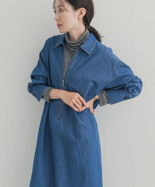 URBAN RESEARCH DOORS(アーバンリサーチドアーズ)の「フロントジップデニムワンピース(ワンピース・レディース・インディゴブルー/ワンウォッシュ・FREE)」の20枚目の写真