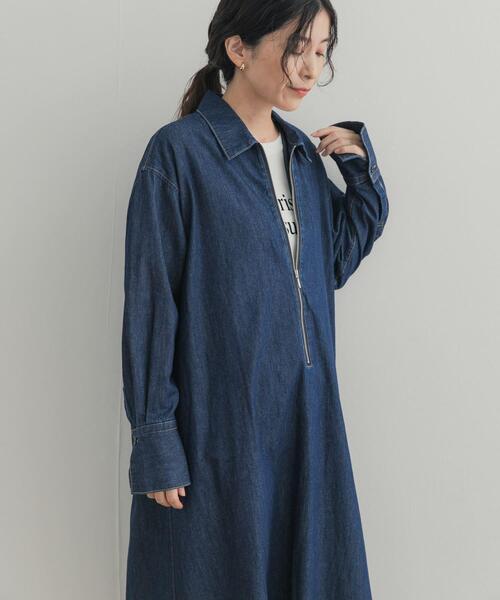 URBAN RESEARCH DOORS(アーバンリサーチドアーズ)の「フロントジップデニムワンピース(ワンピース・レディース・インディゴブルー/ワンウォッシュ・FREE)」の14枚目の写真