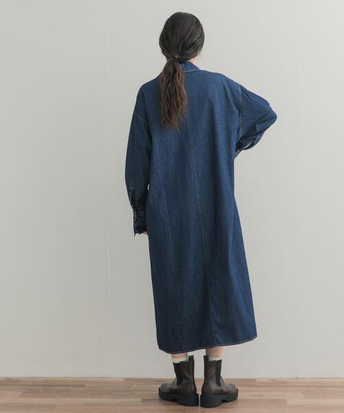 URBAN RESEARCH DOORS(アーバンリサーチドアーズ)の「フロントジップデニムワンピース(ワンピース・レディース・インディゴブルー/ワンウォッシュ・FREE)」の4枚目の写真