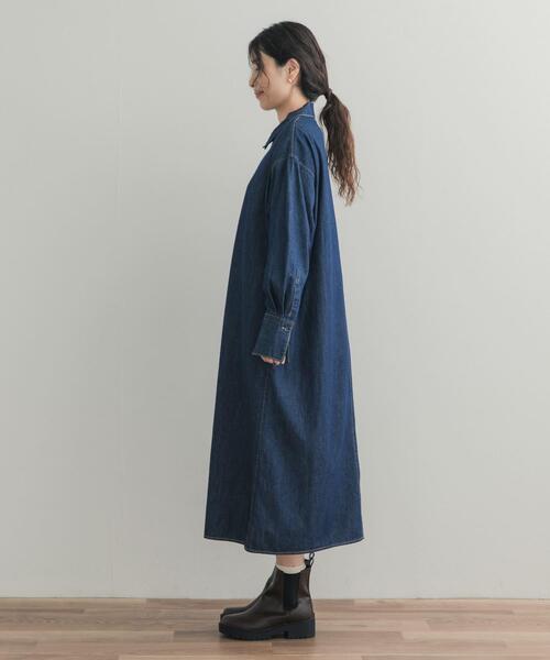 URBAN RESEARCH DOORS(アーバンリサーチドアーズ)の「フロントジップデニムワンピース(ワンピース・レディース・インディゴブルー/ワンウォッシュ・FREE)」の7枚目の写真