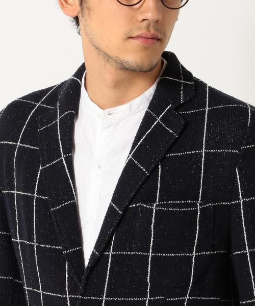 良品】UNITED ARROWSウール起毛ウィンドウペン格子テーラード  