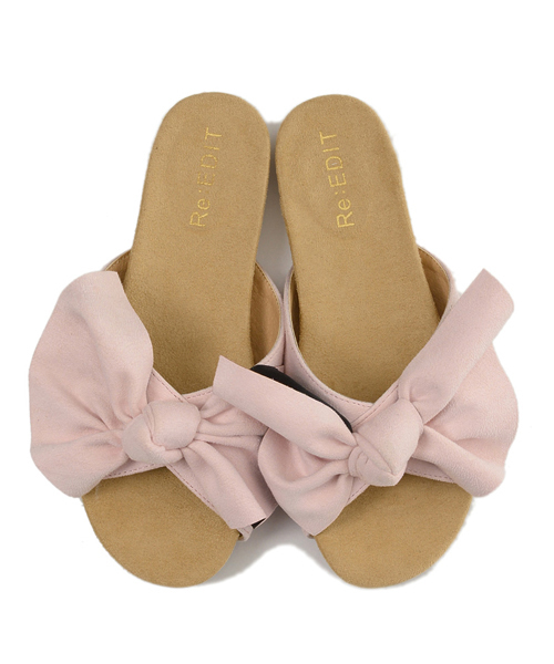 Re:EDIT（リエディ）の「【人気NO.1リラックスサンダル】フロントリボンコンフォートサンダルシューズ/フラットサンダル/シューズ[春夏新作][Re:EDIT/リエディ]（サンダル・レディース・ネイビー/ブラック/アイボリー/ホワイト系その他/ブラック系その他/シルバー/グレイッシュベージュ/ピンクベージュ/イエロー/レッド/グリーン/ホワイト×ブルー/ホワイト×ブラック・SMALL/X-SMALL/MEDIUM/XX-LARGE/X-LARGE/LARGE）」の11枚目の写真