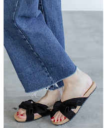 Re:EDIT | 【人気NO.1リラックスサンダル】フロントリボンコンフォートサンダルシューズ/フラットサンダル/シューズ[春夏新作][Re:EDIT/リエディ](サンダル)