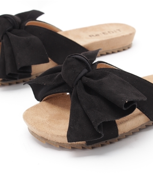 Re:EDIT（リエディ）の「【人気NO.1リラックスサンダル】フロントリボンコンフォートサンダルシューズ/フラットサンダル/シューズ[春夏新作][Re:EDIT/リエディ]（サンダル・レディース・ネイビー/ブラック/アイボリー/ホワイト系その他/ブラック系その他/シルバー/グレイッシュベージュ/ピンクベージュ/イエロー/レッド/グリーン/ホワイト×ブルー/ホワイト×ブラック・SMALL/X-SMALL/MEDIUM/XX-LARGE/X-LARGE/LARGE）」の19枚目の写真