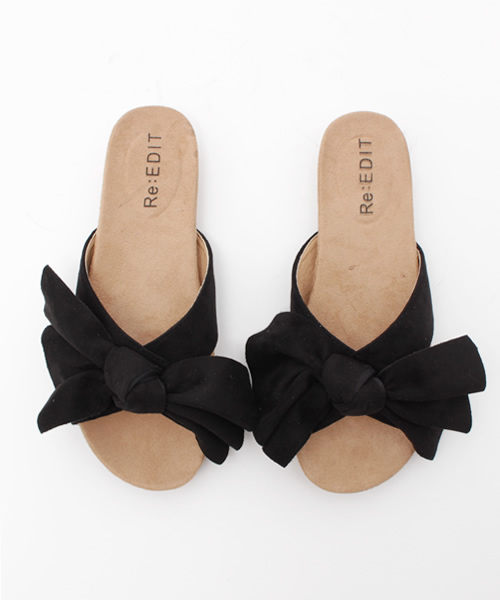 Re:EDIT（リエディ）の「【人気NO.1リラックスサンダル】フロントリボンコンフォートサンダルシューズ/フラットサンダル/シューズ[春夏新作][Re:EDIT/リエディ]（サンダル・レディース・ネイビー/ブラック/アイボリー/ホワイト系その他/ブラック系その他/シルバー/グレイッシュベージュ/ピンクベージュ/イエロー/レッド/グリーン/ホワイト×ブルー/ホワイト×ブラック・SMALL/X-SMALL/MEDIUM/XX-LARGE/X-LARGE/LARGE）」の21枚目の写真