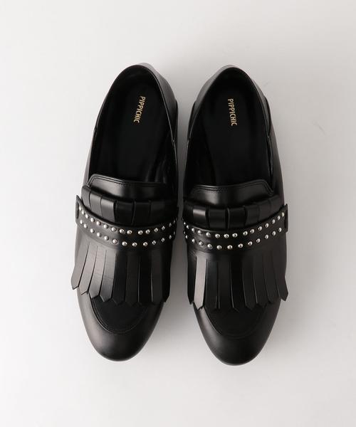 Pippichic(ピッピシック)の「<PIPPICHIC(ピッピシック)> QUILT STUDS SLIPON◆(ローファー・メンズ・ブラック・42/41/40)」の2枚目の写真