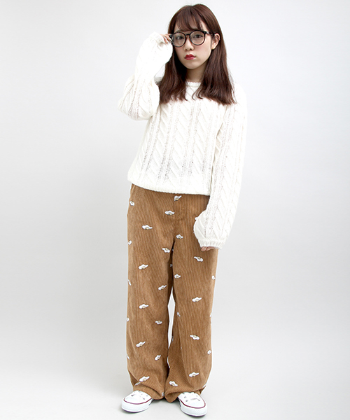 PUNYUS（プニュズ）の「目玉焼きコーデュロイパンツ（その他パンツ・レディース・ネイビー/キャメル/ピンク・2/1/3/4）」の3枚目の写真