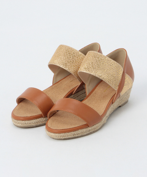 LBC(エルビーシー)の「フトゴムヅカイサンダル(サンダル・レディース・キャメル/ブラック/ホワイト・L/M)」の1枚目の写真