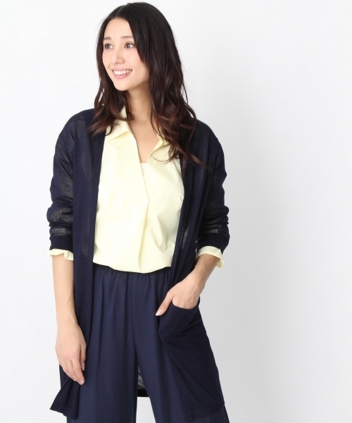 Andemiu（アンデミュウ）の「【接触冷感】セッショクレイカンミディカーディガン748822（カーディガン/ボレロ・レディース・ブルー/グレー/ネイビー/レッド/キャメル/イエロー/ブラック/カーキ/ピンク・FREE）」の5枚目の写真