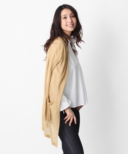 Andemiu（アンデミュウ）の「【接触冷感】セッショクレイカンミディカーディガン748822（カーディガン/ボレロ・レディース・ブルー/グレー/ネイビー/レッド/キャメル/イエロー/ブラック/カーキ/ピンク・FREE）」の7枚目の写真