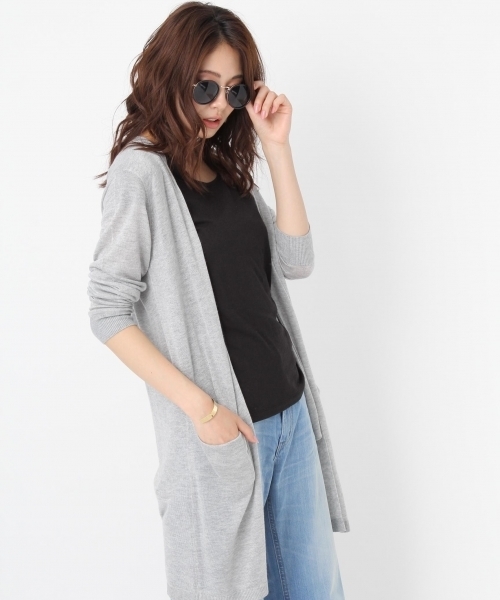 Andemiu（アンデミュウ）の「【接触冷感】セッショクレイカンミディカーディガン748822（カーディガン/ボレロ・レディース・ブルー/グレー/ネイビー/レッド/キャメル/イエロー/ブラック/カーキ/ピンク・FREE）」の3枚目の写真