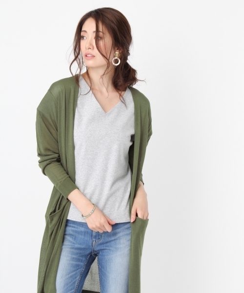 Andemiu（アンデミュウ）の「【接触冷感】セッショクレイカンミディカーディガン748822（カーディガン/ボレロ・レディース・ブルー/グレー/ネイビー/レッド/キャメル/イエロー/ブラック/カーキ/ピンク・FREE）」の4枚目の写真