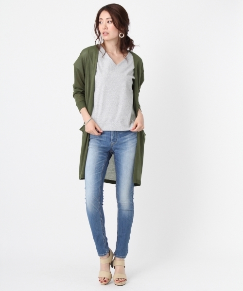 Andemiu（アンデミュウ）の「【接触冷感】セッショクレイカンミディカーディガン748822（カーディガン/ボレロ・レディース・ブルー/グレー/ネイビー/レッド/キャメル/イエロー/ブラック/カーキ/ピンク・FREE）」の22枚目の写真