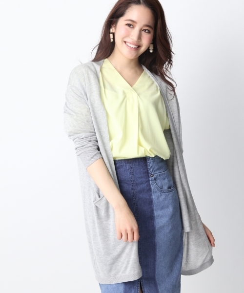 Andemiu（アンデミュウ）の「【接触冷感】セッショクレイカンミディカーディガン748822（カーディガン/ボレロ・レディース・ブルー/グレー/ネイビー/レッド/キャメル/イエロー/ブラック/カーキ/ピンク・FREE）」の20枚目の写真