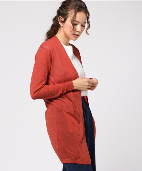 Andemiu（アンデミュウ）の「【接触冷感】セッショクレイカンミディカーディガン748822（カーディガン/ボレロ・レディース・ブルー/グレー/ネイビー/レッド/キャメル/イエロー/ブラック/カーキ/ピンク・FREE）」の9枚目の写真