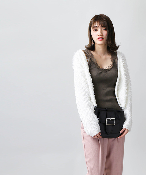 WEGO（ウィゴー）の「WEGO/BIGバックルショルダーバッグ（ショルダーバッグ・レディース・インディゴブルー/ホワイト/ブラック・FREE）」の4枚目の写真