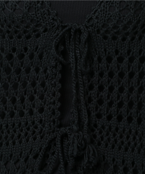 archives（アルシーヴ）の「カギ針編みロングカーディガン（カーディガン/ボレロ・レディース・レンガ/アイボリー/ブラック・MEDIUM）」の10枚目の写真