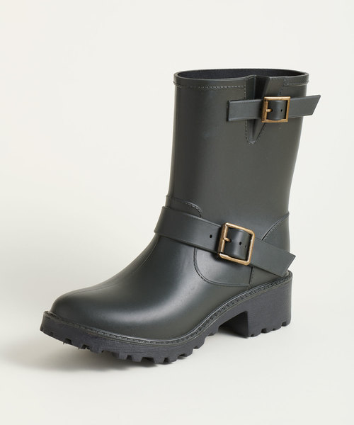 セール】長靴に見えない☆厚底エンジニアレインブーツ（レインシューズ