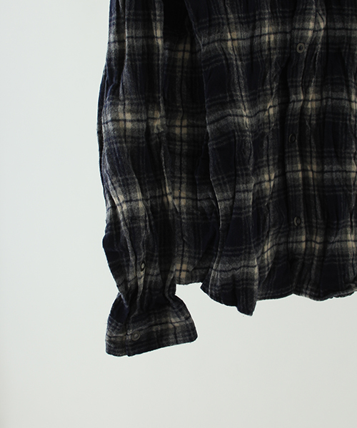 wjk black(ダブルジェイケイブラック)の「【wjk black】≪STUDIOUS限定≫ネルチェックワッシャースタンドシャツ(シャツ/ブラウス・メンズ・ネイビー/ブラック/レッド・1/3/2)」の6枚目の写真