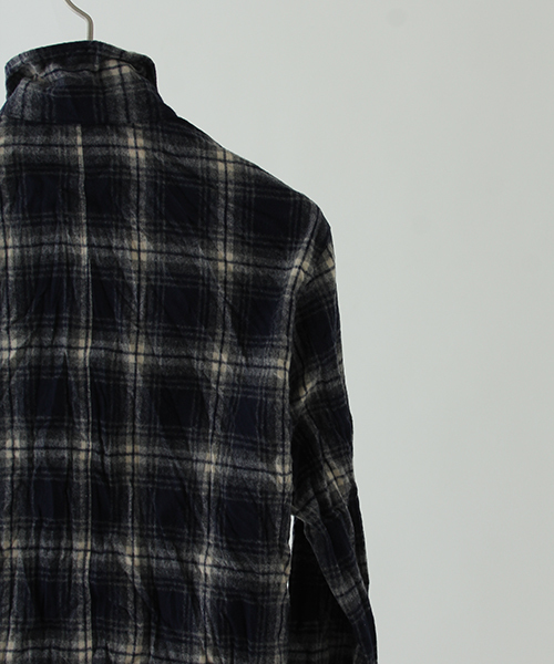 wjk black(ダブルジェイケイブラック)の「【wjk black】≪STUDIOUS限定≫ネルチェックワッシャースタンドシャツ(シャツ/ブラウス・メンズ・ネイビー/ブラック/レッド・1/3/2)」の9枚目の写真
