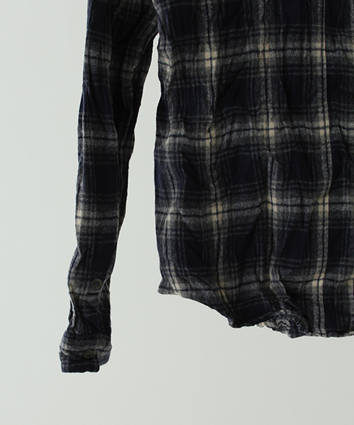 wjk black(ダブルジェイケイブラック)の「【wjk black】≪STUDIOUS限定≫ネルチェックワッシャースタンドシャツ(シャツ/ブラウス・メンズ・ネイビー/ブラック/レッド・1/3/2)」の10枚目の写真