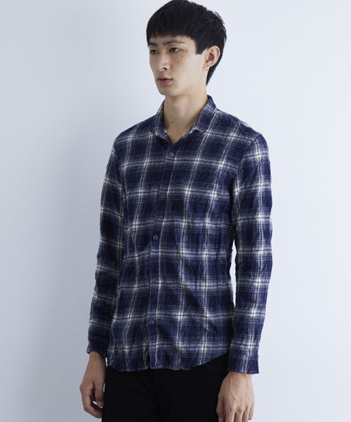 wjk black(ダブルジェイケイブラック)の「【wjk black】≪STUDIOUS限定≫ネルチェックワッシャースタンドシャツ(シャツ/ブラウス・メンズ・ネイビー/ブラック/レッド・1/3/2)」の13枚目の写真