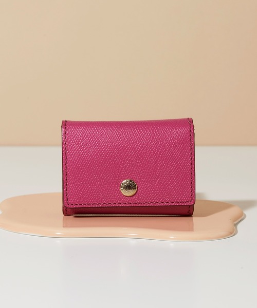 TOPKAPI（トプカピ）の「COLORATO［コロラート］角シボ型押し・三つ折りミニ財布（財布・レディース・ネイビー/ピンク/オレンジ/ミント/ブルーグレー/キャメル/ライトピンク/グレイッシュベージュ/レモンイエロー/ブラウン/グレー/ブラック/ライトカーキ・FREE）」の11枚目の写真