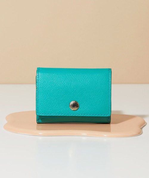 TOPKAPI（トプカピ）の「COLORATO［コロラート］角シボ型押し・三つ折りミニ財布（財布・レディース・ネイビー/ピンク/オレンジ/ミント/ブルーグレー/キャメル/ライトピンク/グレイッシュベージュ/レモンイエロー/ブラウン/グレー/ブラック/ライトカーキ・FREE）」の6枚目の写真