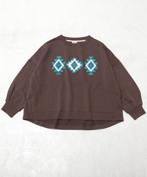 CUBE SUGAR(キューブシュガー)の「30/10裏毛サガラ刺繍ビッグクルー(スウェット・レディース・ホワイト/カーキ/チャコール・M)」の11枚目の写真