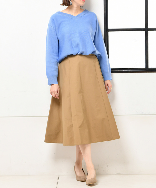 un dix cors（アンディコール）の「ランダムフレアスカート（スカート・レディース・チャコールグレー/ベージュ/グリーン・FREE）」の2枚目の写真