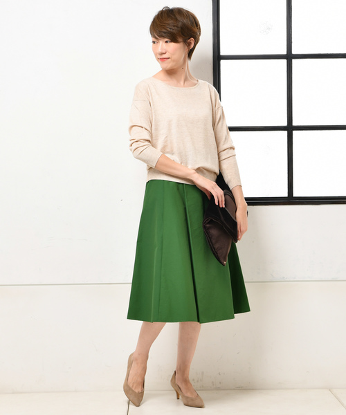 un dix cors（アンディコール）の「ランダムフレアスカート（スカート・レディース・チャコールグレー/ベージュ/グリーン・FREE）」の9枚目の写真