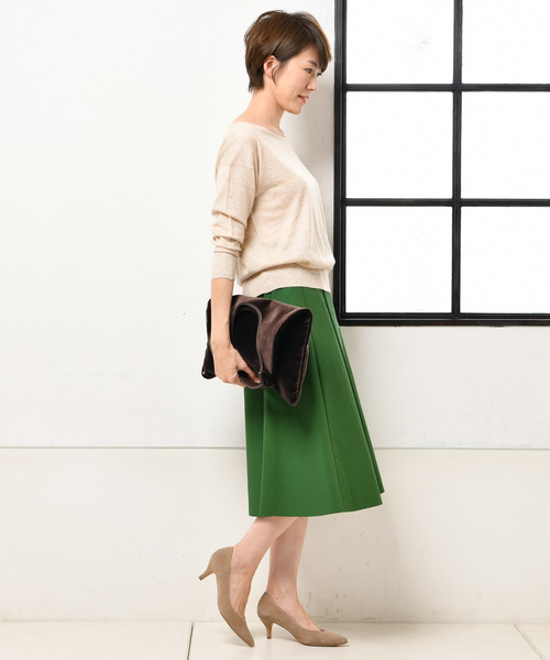 un dix cors（アンディコール）の「ランダムフレアスカート（スカート・レディース・チャコールグレー/ベージュ/グリーン・FREE）」の10枚目の写真