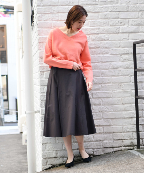 un dix cors（アンディコール）の「ランダムフレアスカート（スカート・レディース・チャコールグレー/ベージュ/グリーン・FREE）」の13枚目の写真