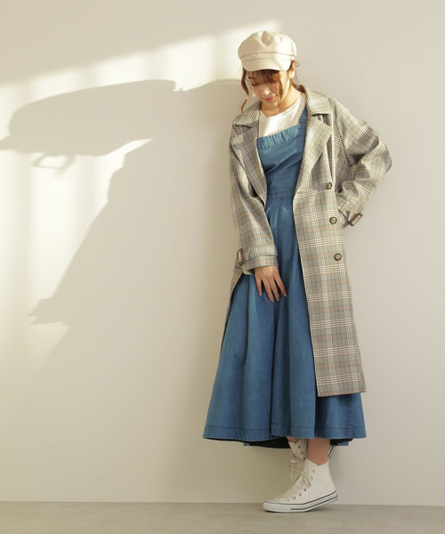 FREE'S MART(フリーズマート)の「◆グレンチェックトレンチコート(トレンチコート・レディース・グレー系その他/ベージュ系その他・SMALL/MEDIUM)」の3枚目の写真