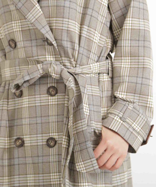 FREE'S MART(フリーズマート)の「◆グレンチェックトレンチコート(トレンチコート・レディース・グレー系その他/ベージュ系その他・SMALL/MEDIUM)」の4枚目の写真