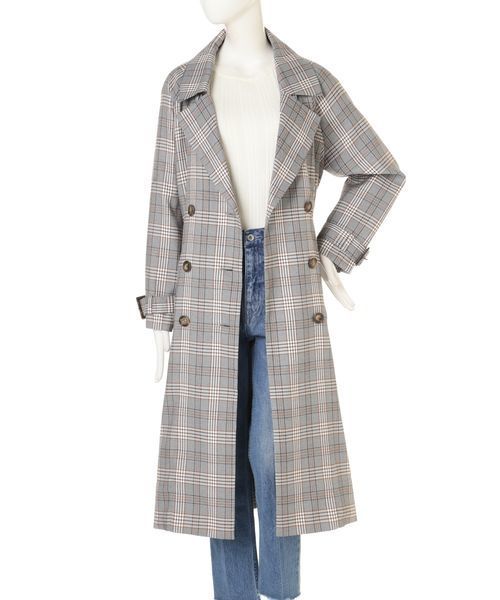 FREE'S MART(フリーズマート)の「◆グレンチェックトレンチコート(トレンチコート・レディース・グレー系その他/ベージュ系その他・SMALL/MEDIUM)」の17枚目の写真