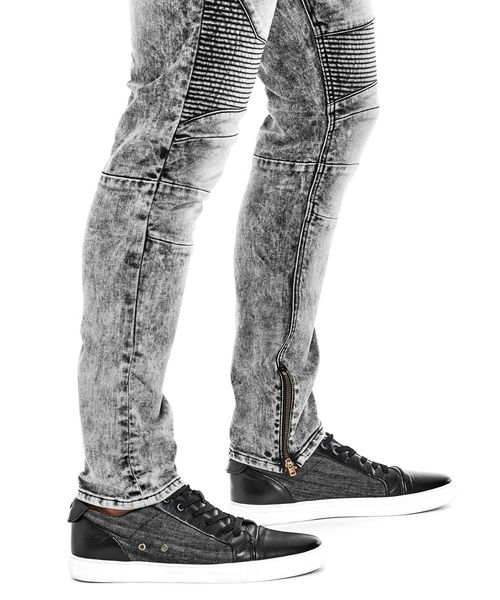 ACID WASH MOTO ZIP SKINNY DENIM PANT ACID WASH MOTO ZIP SKINNY DENIM PANT