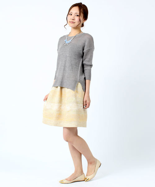 Demi-Luxe BEAMS（デミルクス ビームス）の「○LAPIS LUCE / 5G リネン クルーネック プルオーバー（ニット/セーター・レディース・シルバー/イエロー系その他・ONE SIZE）」の11枚目の写真