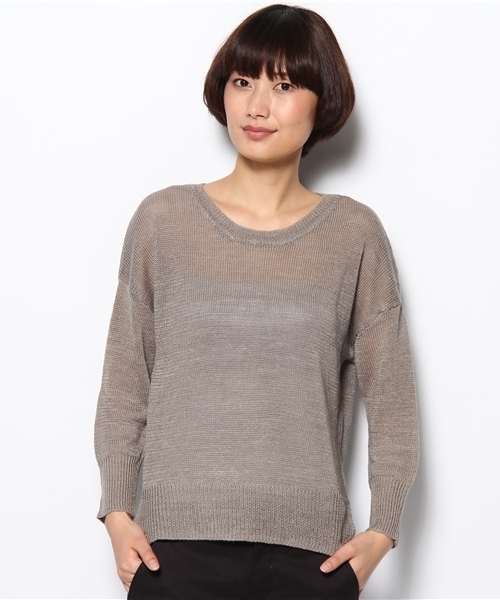 Demi-Luxe BEAMS（デミルクス ビームス）の「○LAPIS LUCE / 5G リネン クルーネック プルオーバー（ニット/セーター・レディース・シルバー/イエロー系その他・ONE SIZE）」の2枚目の写真