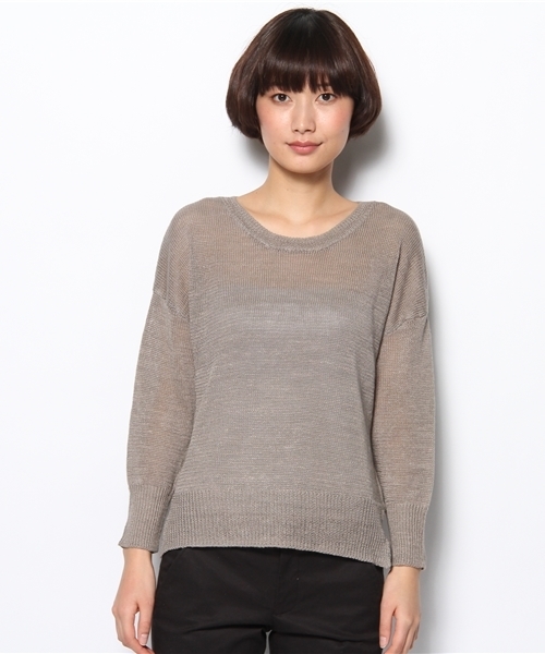 Demi-Luxe BEAMS（デミルクス ビームス）の「○LAPIS LUCE / 5G リネン クルーネック プルオーバー（ニット/セーター・レディース・シルバー/イエロー系その他・ONE SIZE）」の3枚目の写真